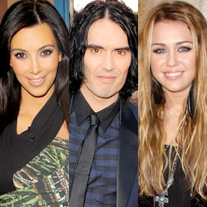 Kim Kardashian, Russell Brand, Miley Cyrus Kim Kardashian, Russell Brand, Miley Cyrus